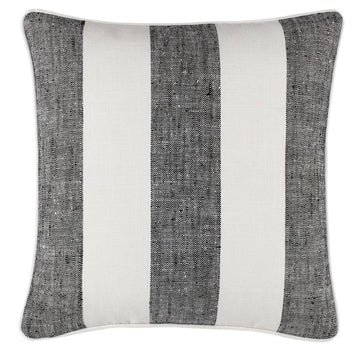 Awning Stripe Black Indoor/Outdoor Pillow with Insert Pillows 