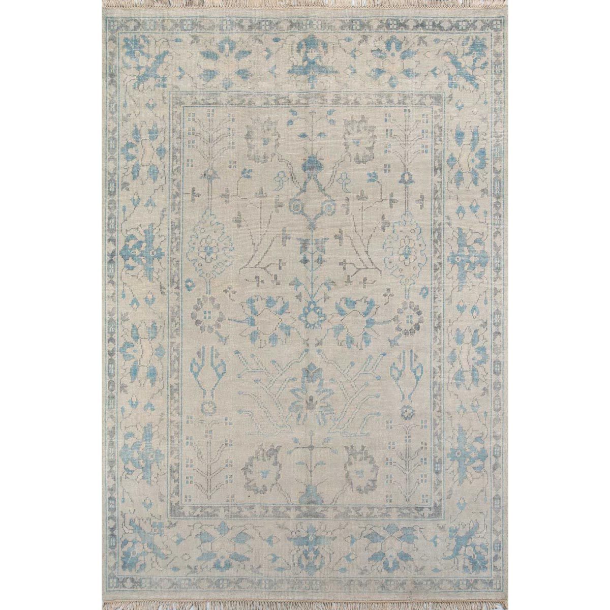 Azure Hand-Knotted Rug. Top view. 
