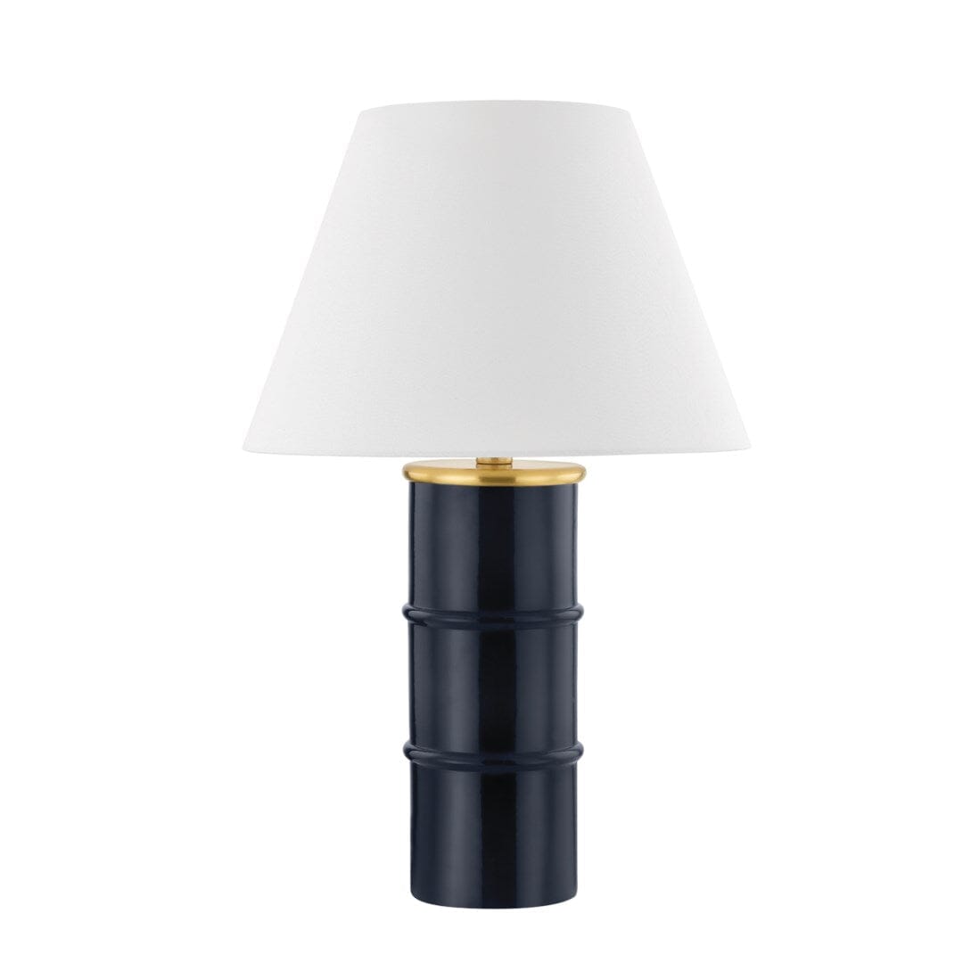 Banyan Table Lamp Table Lamps Aged Brass/Gloss Navy Ceramic 