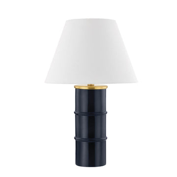 Banyan Table Lamp Table Lamps Aged Brass/Gloss Navy Ceramic 