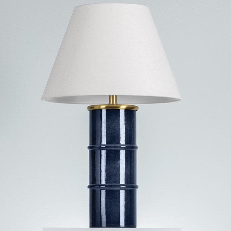 Banyan Table Lamp Table Lamps Aged Brass/Gloss Navy Ceramic 