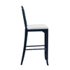 Chippendale Counter Stool Navy. Right side view.