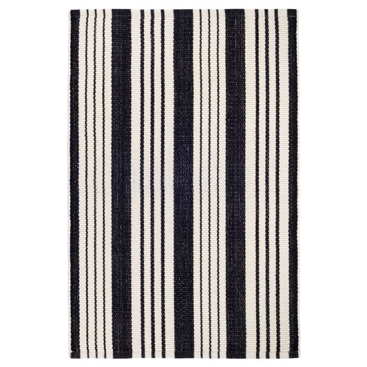 Birmingham Black Indoor/Outdoor Rug. Top view. 