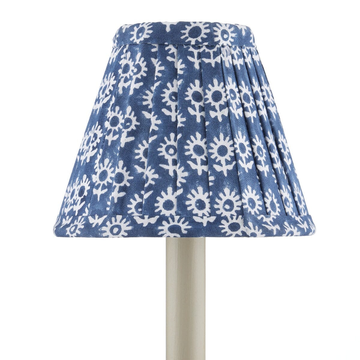 Block Print Pleated Chandelier Shade Navy - Set of 2 Shades 