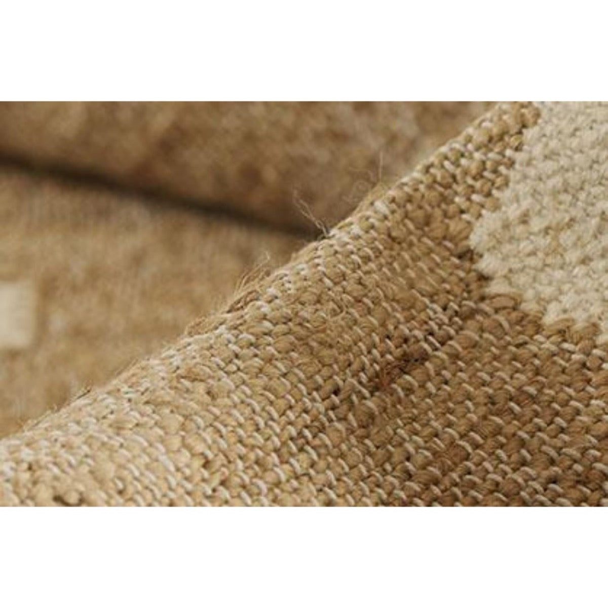 Bloom Jute Rug pile detail. Close-up detail view. 