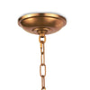 Globe Pendant mounting piece Natural Brass. Front view.