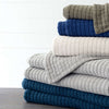 Boyfriend Grey Matelasse Coverlets in multiple colours. Styled view. 
