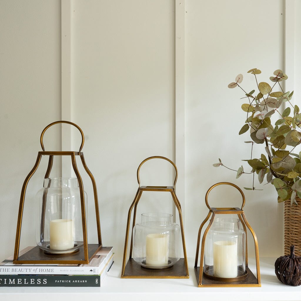 Brass Hurricane Lanterns Objects & Accents 