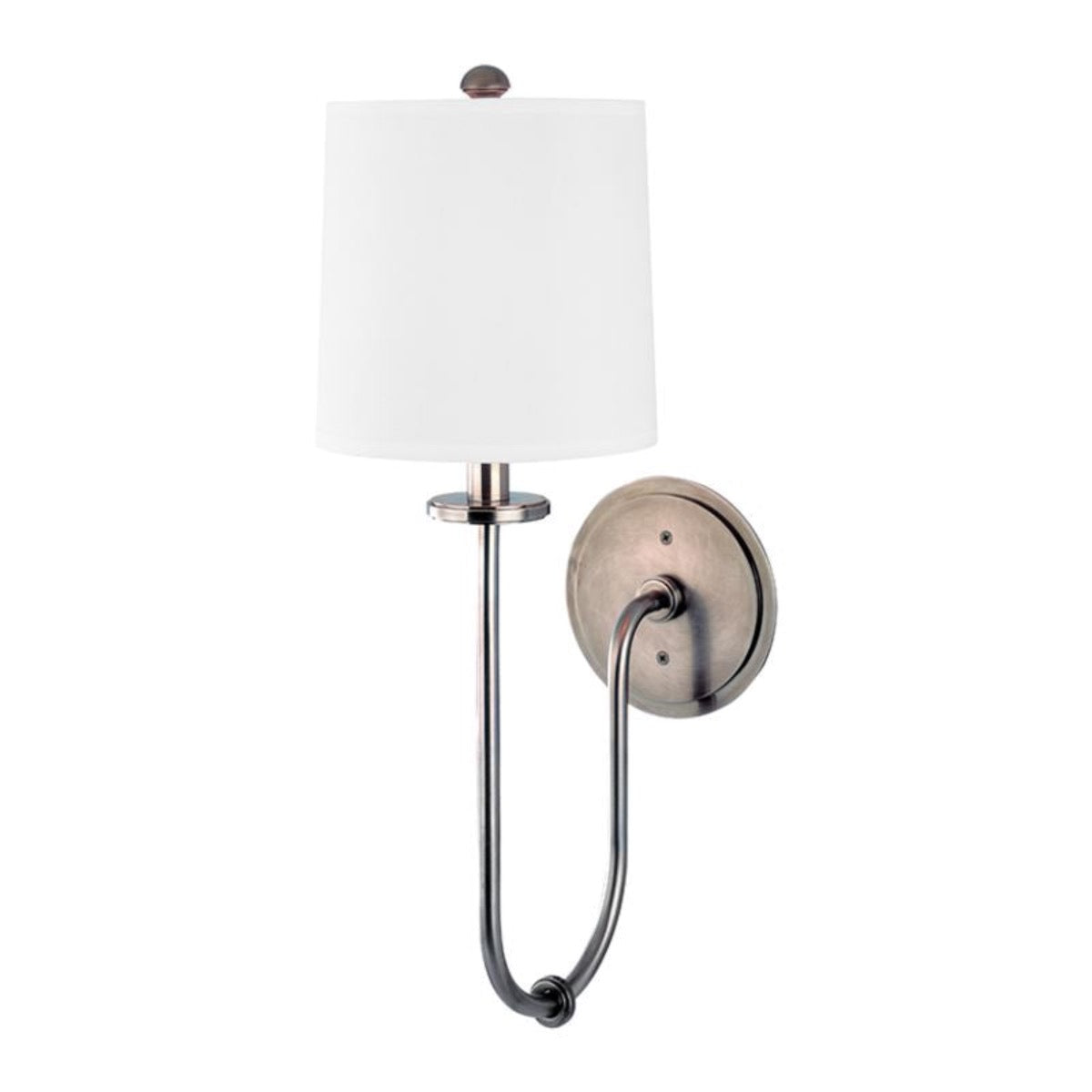 Brigitte Sconce Historic Nickel. Left angle view.