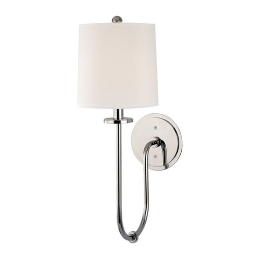 Brigitte Sconce Polished Nickel. Left angle view.