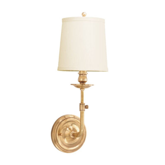 Bristol Sconce Aged Brass. Right angle view.