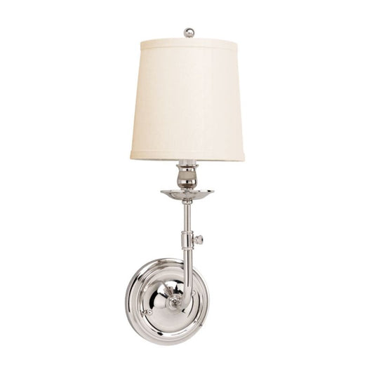 Bristol Sconce Polished Nickel. Right angle view.