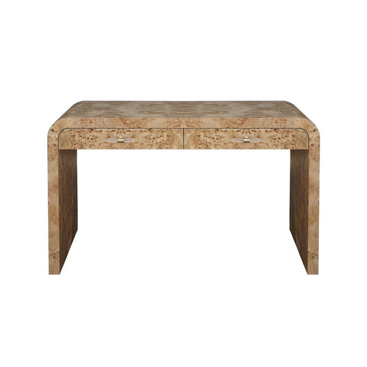 Burl Wood Desk Matte Burl Wood | Acrylic. Front view.