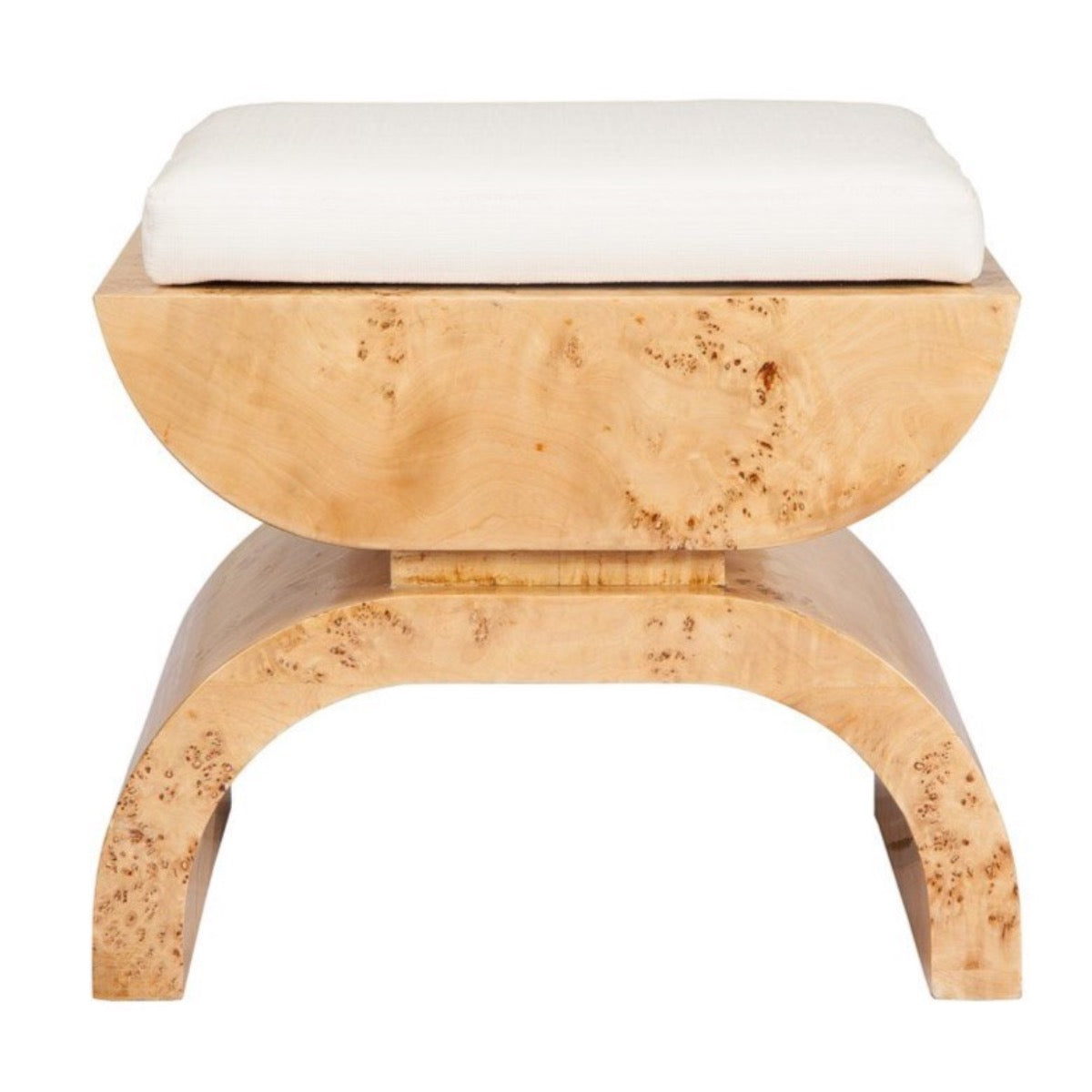 Burl Wood Stool. Front view.