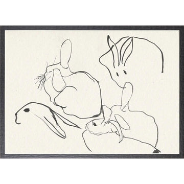 Cachet Rabbit Study Framed Art 