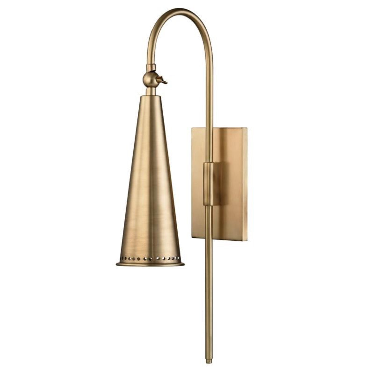 Callista Aged Brass Sconce. Front view.