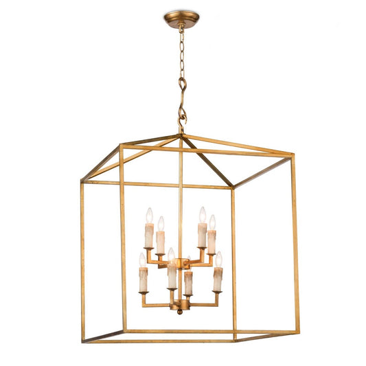 Cape Lantern Antique Gold Leaf. Front view. 