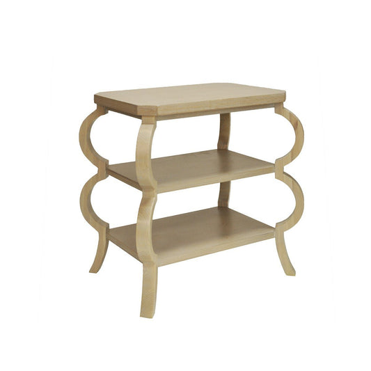 Carlisle Side Table Cerused Oak. Right angle view.
