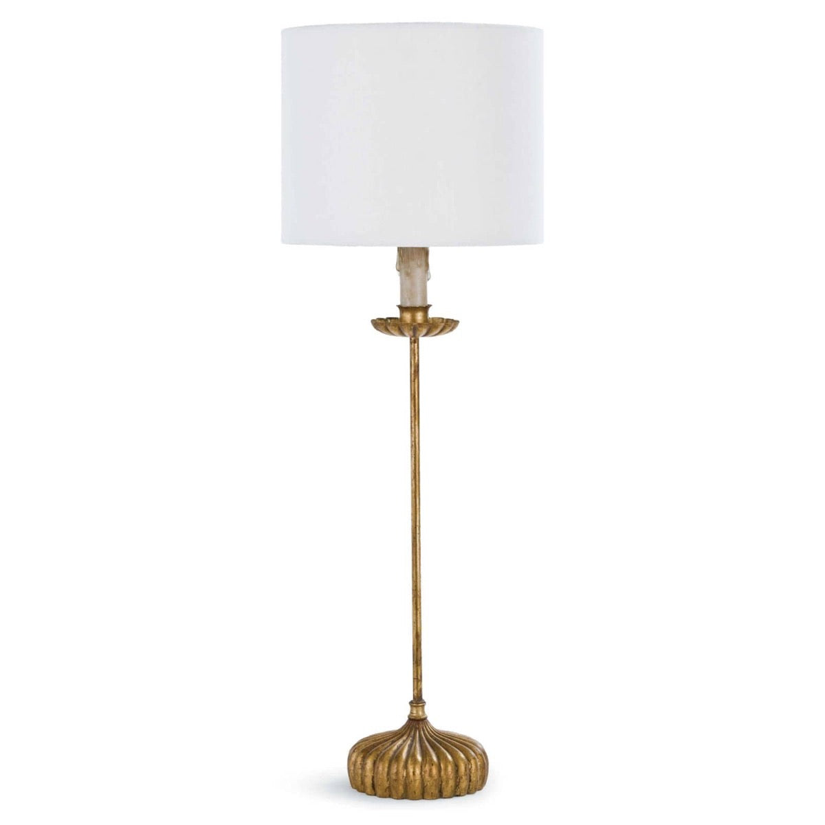 Carson Buffet Table Lamp White. Front view.