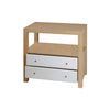 Casey Grasscloth Side Table Natural Grasscloth | Polished Brass. Left angle view.