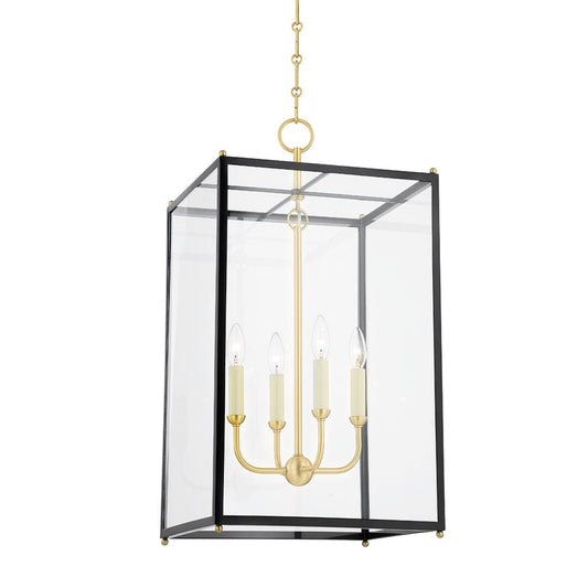 Chaselton Lantern Large Pendants Aged Brass/Darkest Blue 
