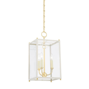 Chaselton Lantern Small Pendants Aged Brass/Off White 