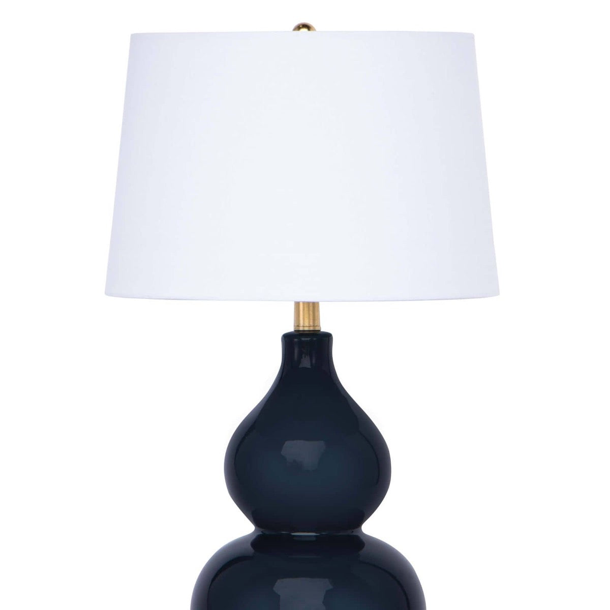 Claire Ceramic Table Lamp shade Navy. Detail view.