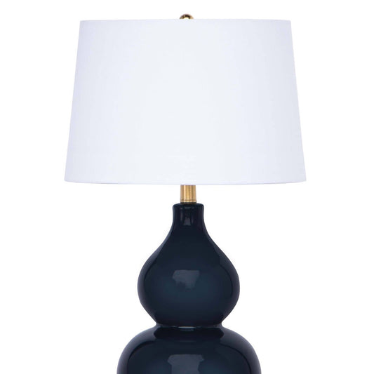 Claire Ceramic Table Lamp shade Navy. Detail view.