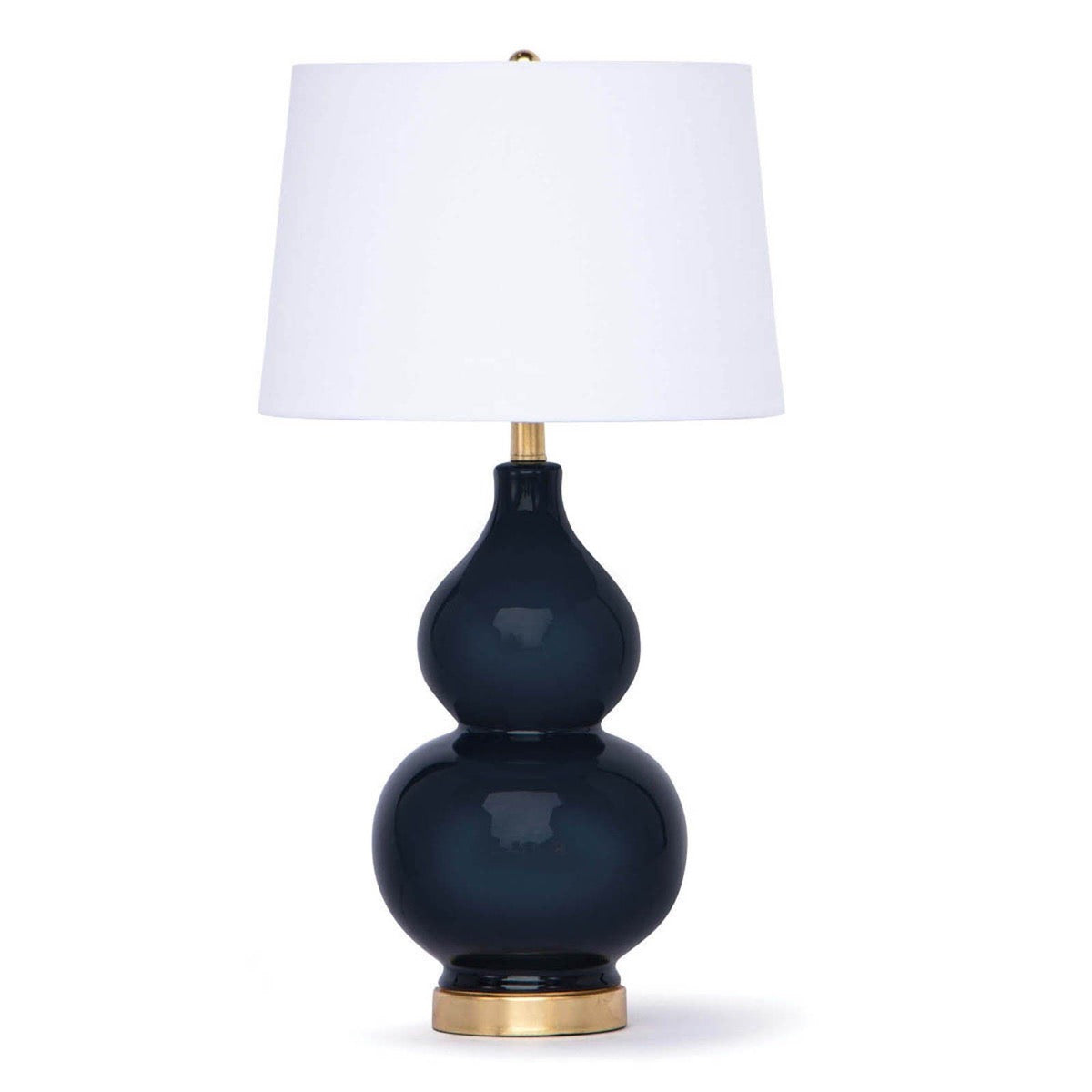 Claire Ceramic Table Lamp Navy. Front view.