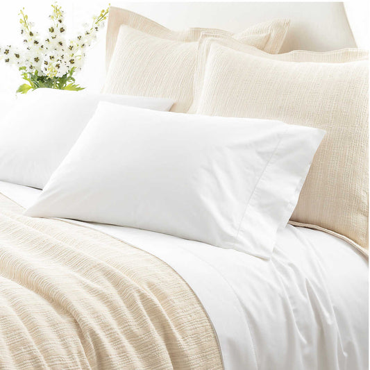 Classic Hemstitch White Sheet Set Bedding 