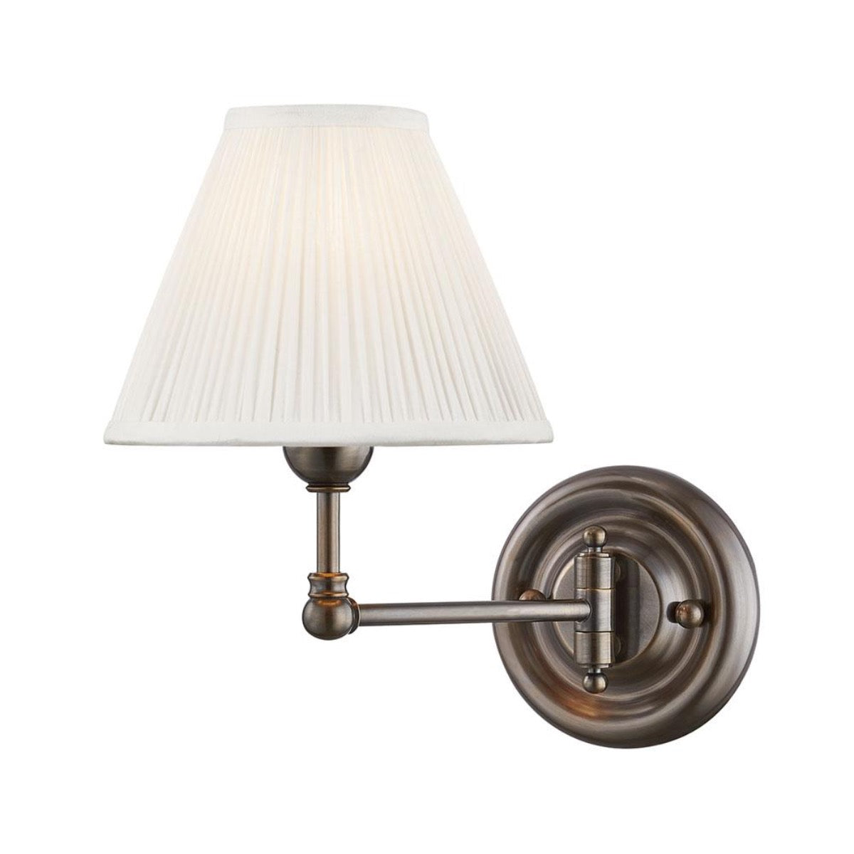 Classic Silk Single Sconce Distressed Bronze. Front view. 