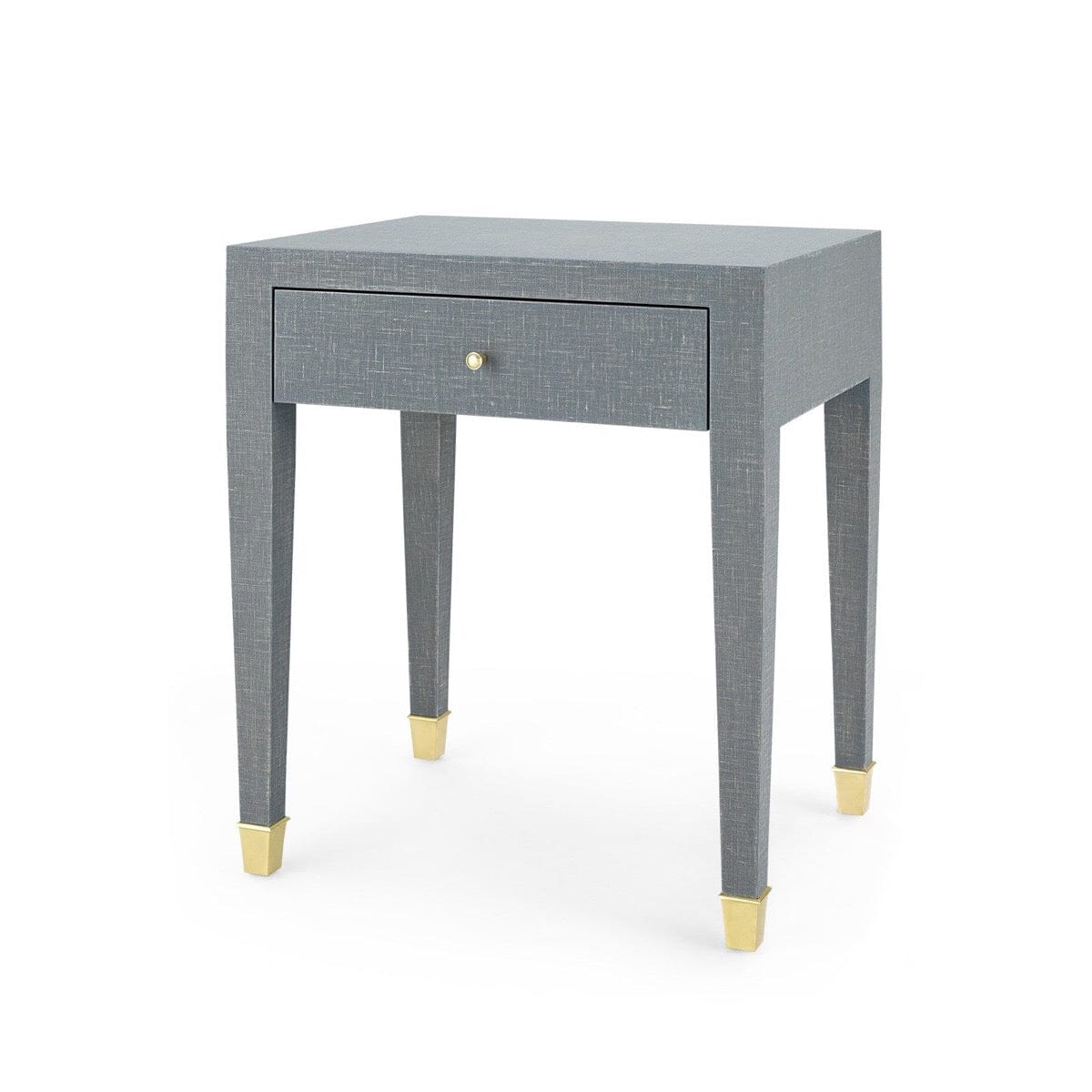 Claudette Side Table Gray and Brass 