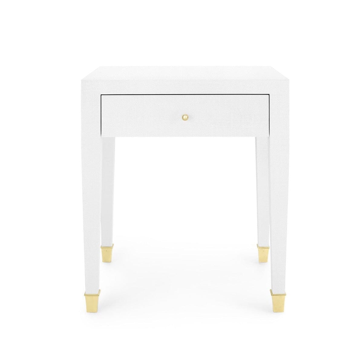 Claudette Side Table White and Brass 