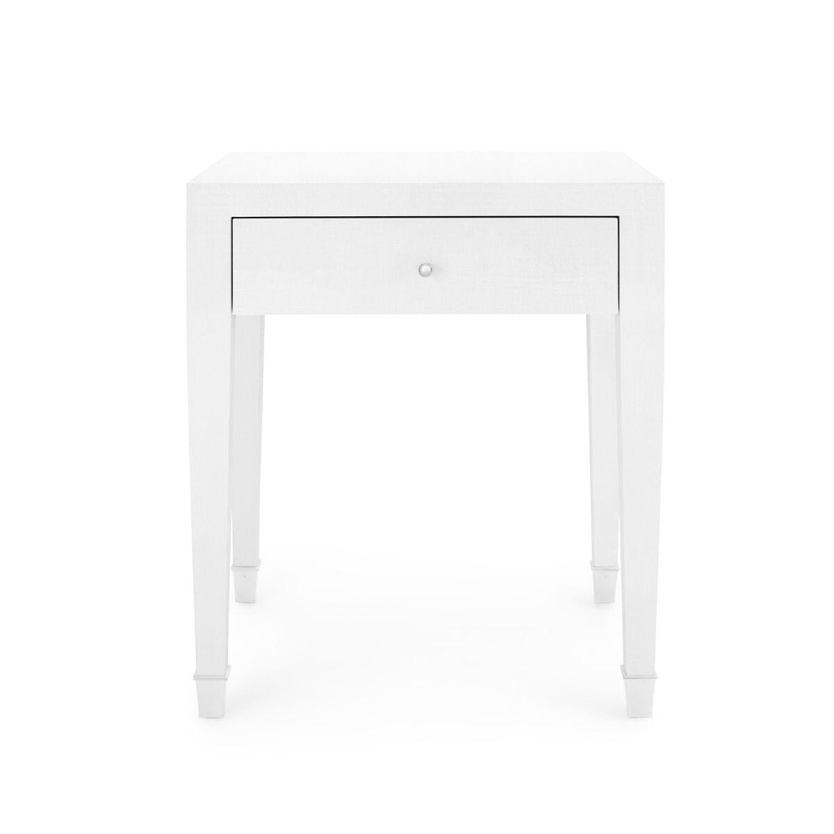 Claudette Side Table White and Nickel 