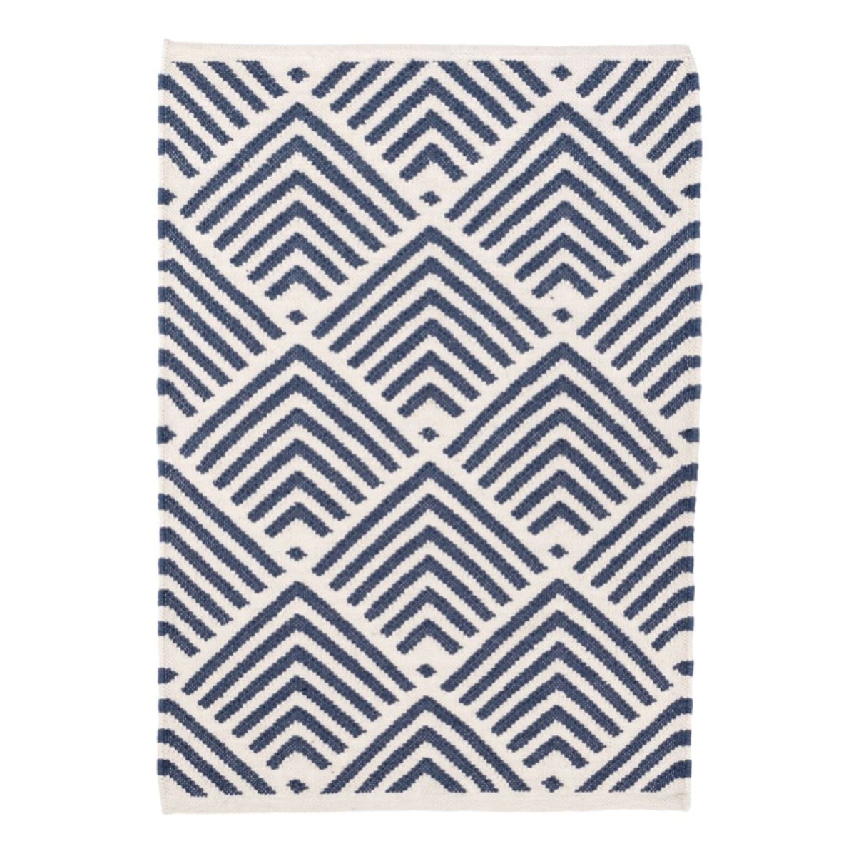 Cleo Navy Indoor/Outdoor Rug. Top view. 