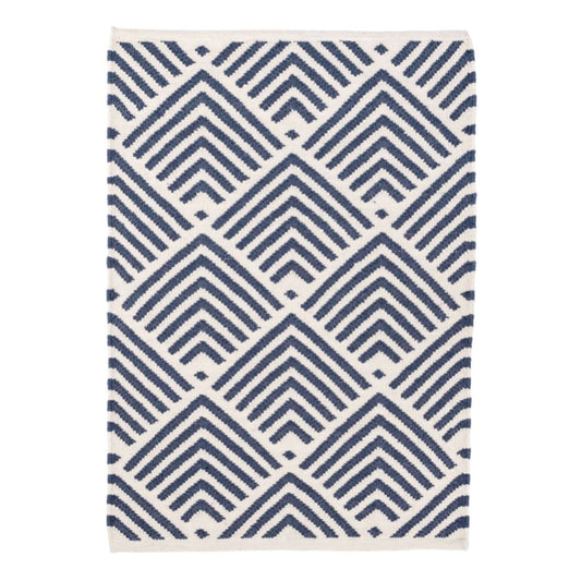 Cleo Navy Indoor/Outdoor Rug. Top view. 