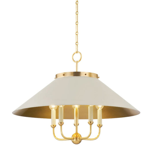 Clivedon Chandelier Chandeliers Aged Brass/Off White 