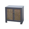 Colette Occasional Cabinet Matte Dark Grey Lacquer. Left angle view.