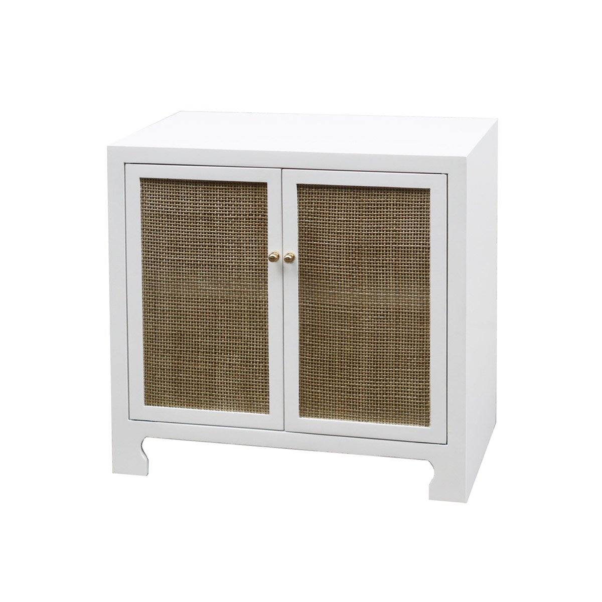 Colette Occasional Cabinet Matte White Lacquer. Left angle view.