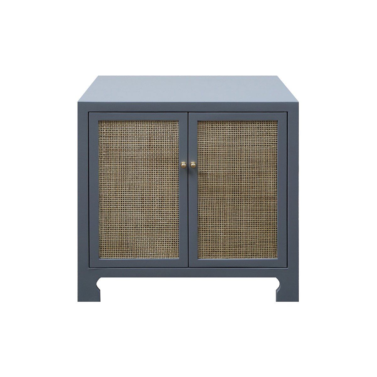 Colette Occasional Cabinet Matte Dark Grey Lacquer. Front view.