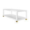 Charleston Coffee Table Matte White Lacquer. Left angle view.