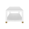 Charleston Coffee Table Matte White Lacquer. Side view.