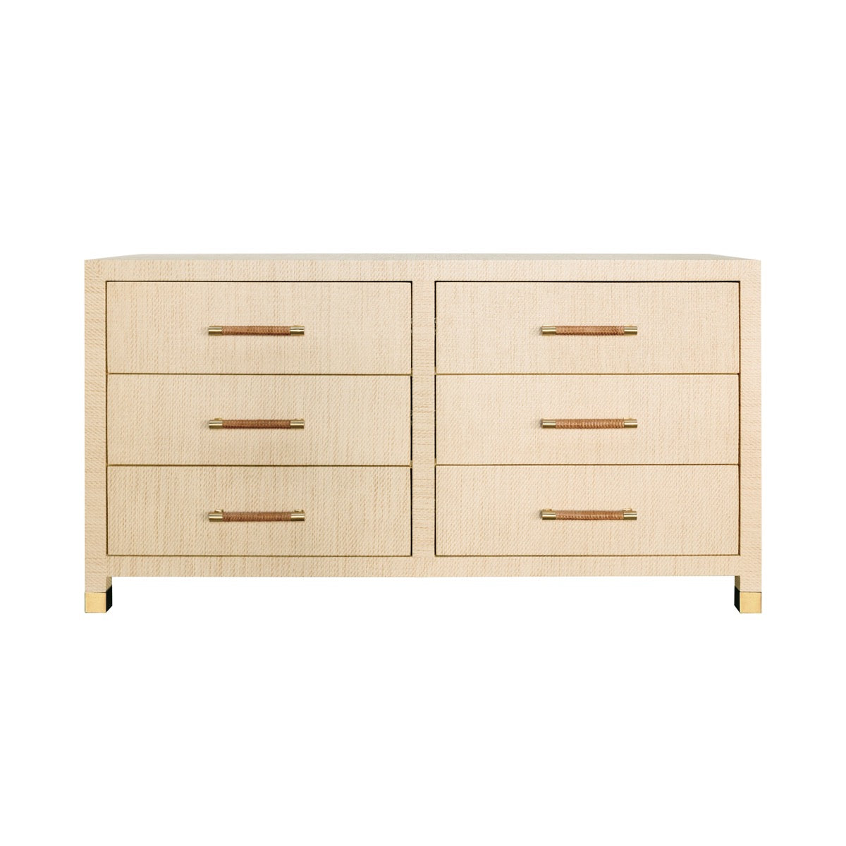 Charleston Dresser Natural Grasscloth. Front view.