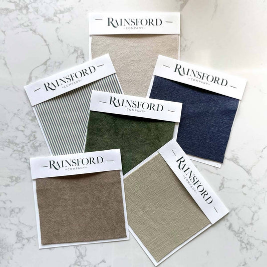 Swatch Samples in a pile. Styled view. 