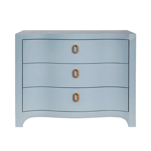 Cora Chest Cabinets & Chests Lt. Blue Linen | Polished Brass 