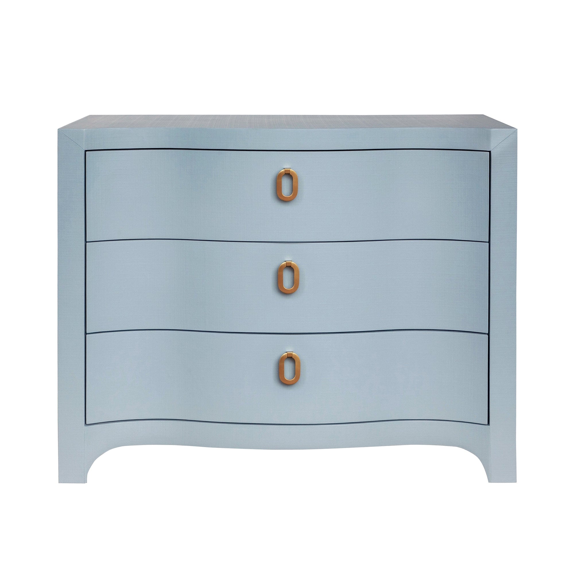 Cora Chest Cabinets & Chests Lt. Blue Linen | Polished Brass 
