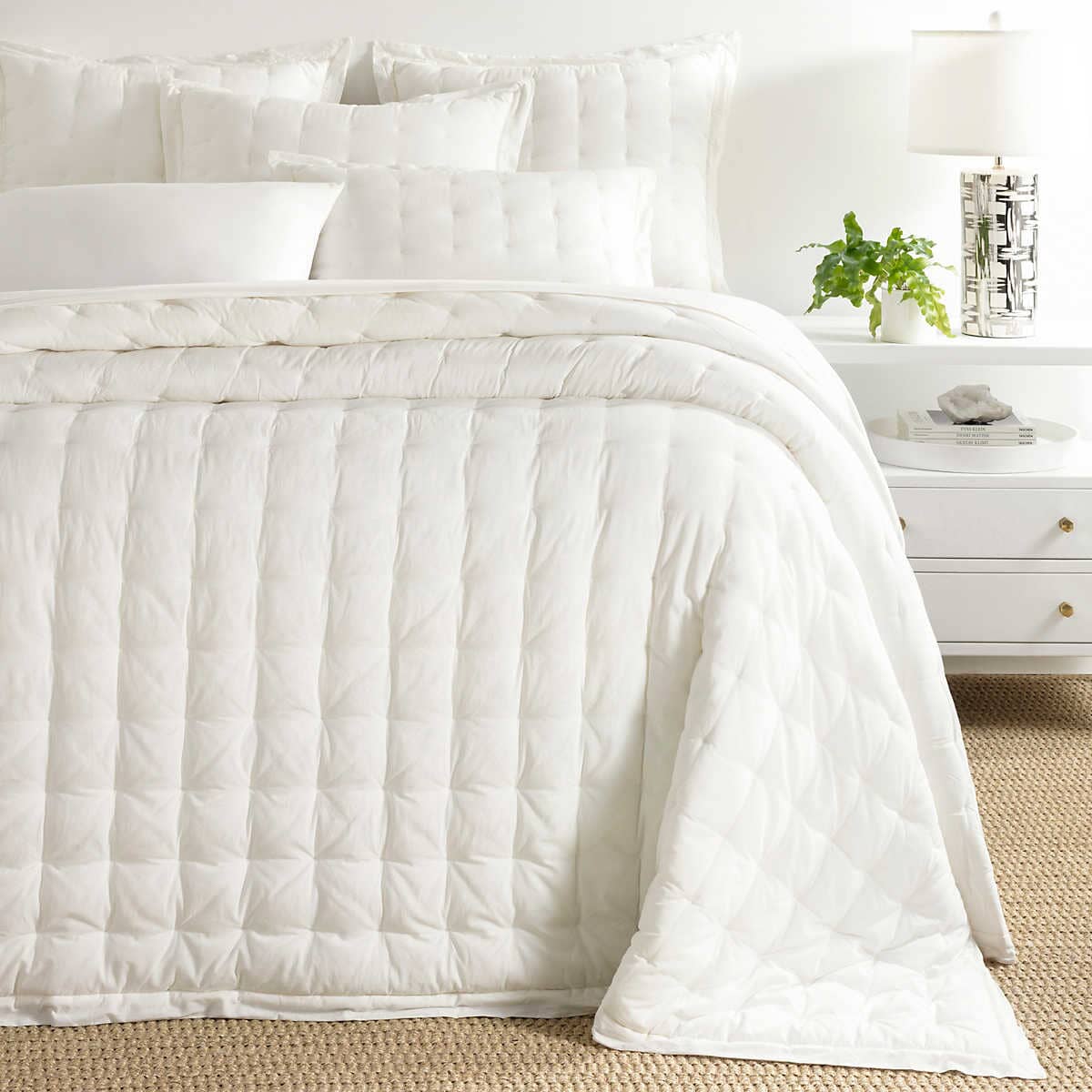 Cozy Cotton Ivory Puff Comforters, Quilts & Coverlets 