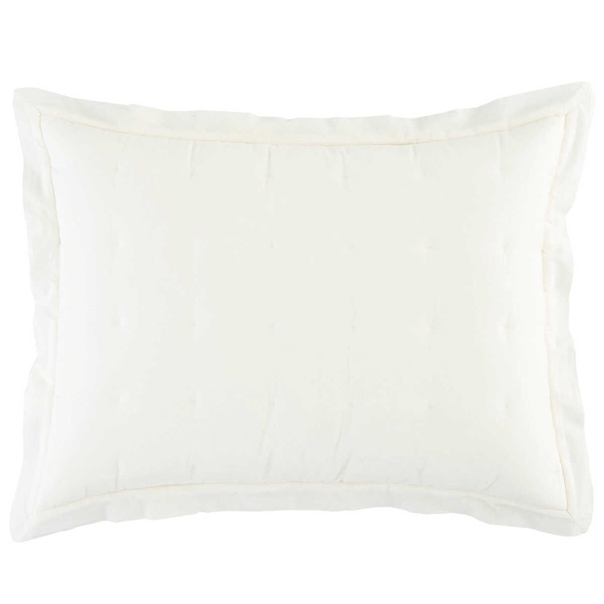 Cozy Cotton Ivory Puff Sham Pillowcases & Shams 