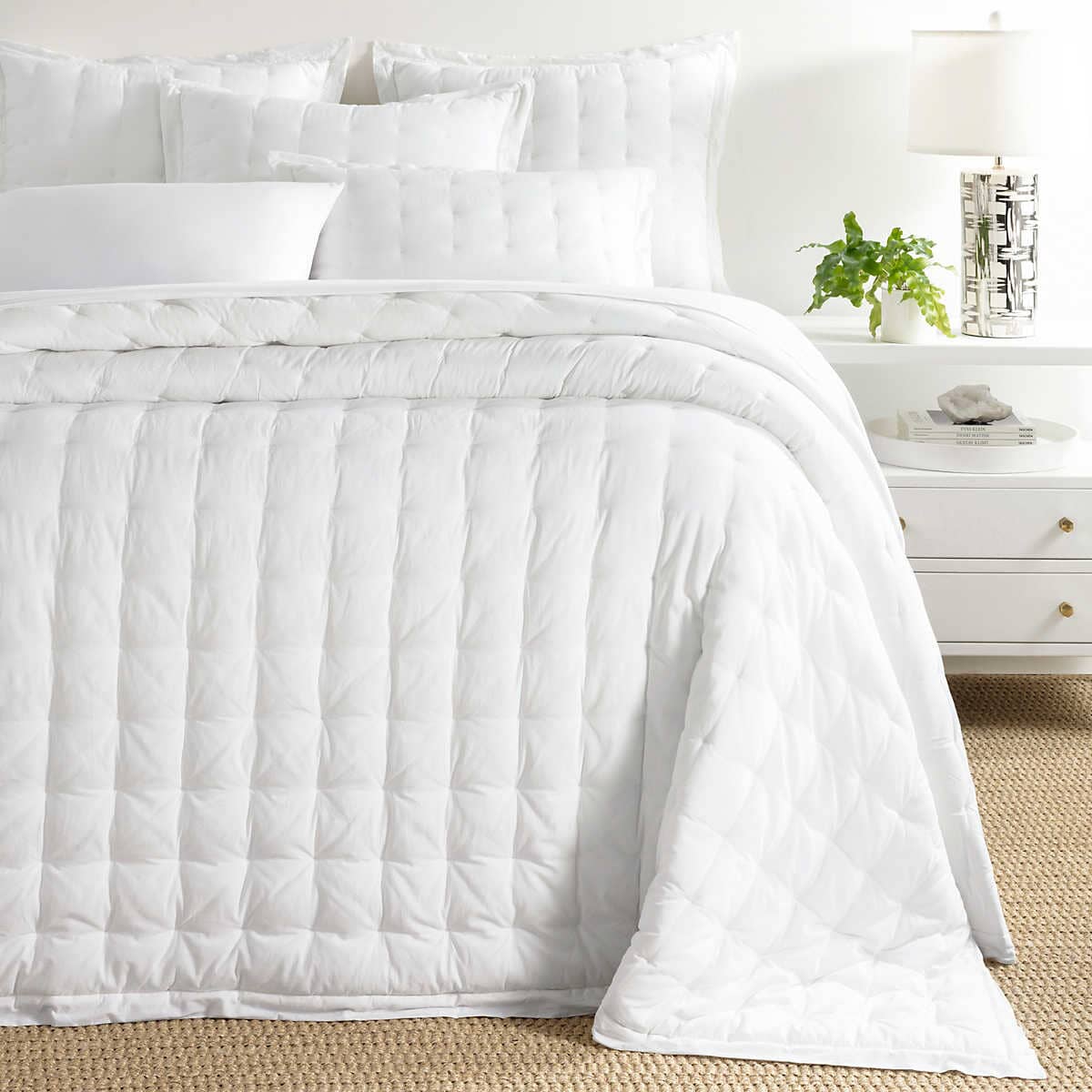 Cozy Cotton White Puff Comforters, Quilts & Coverlets 