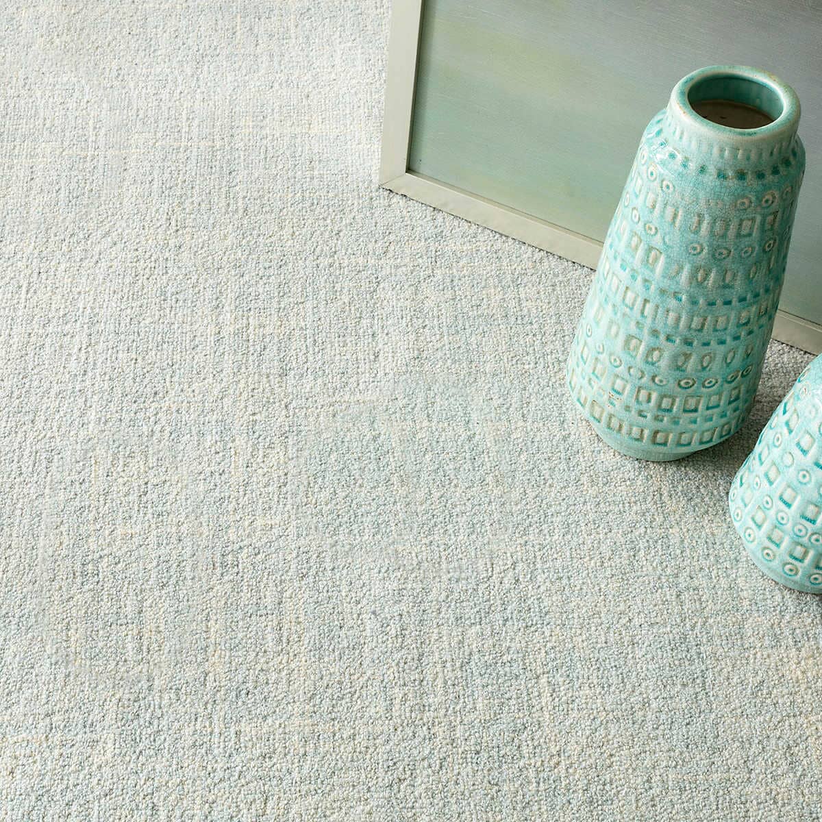 Crosshatch Wool Micro Hooked Rug - Denim